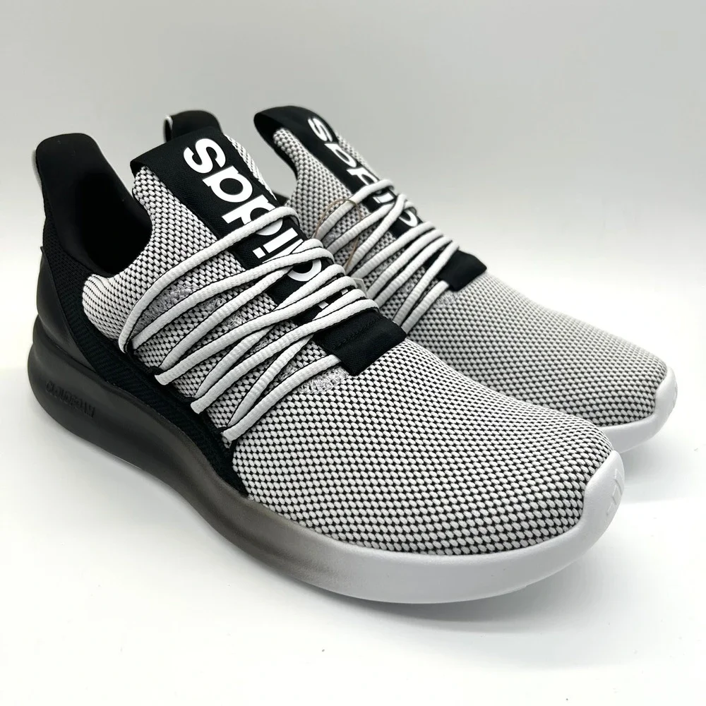 adidas Lite Racer Adapt 7.0 Shoes Mens 11.5 Black White Slip On Knit Sneakers